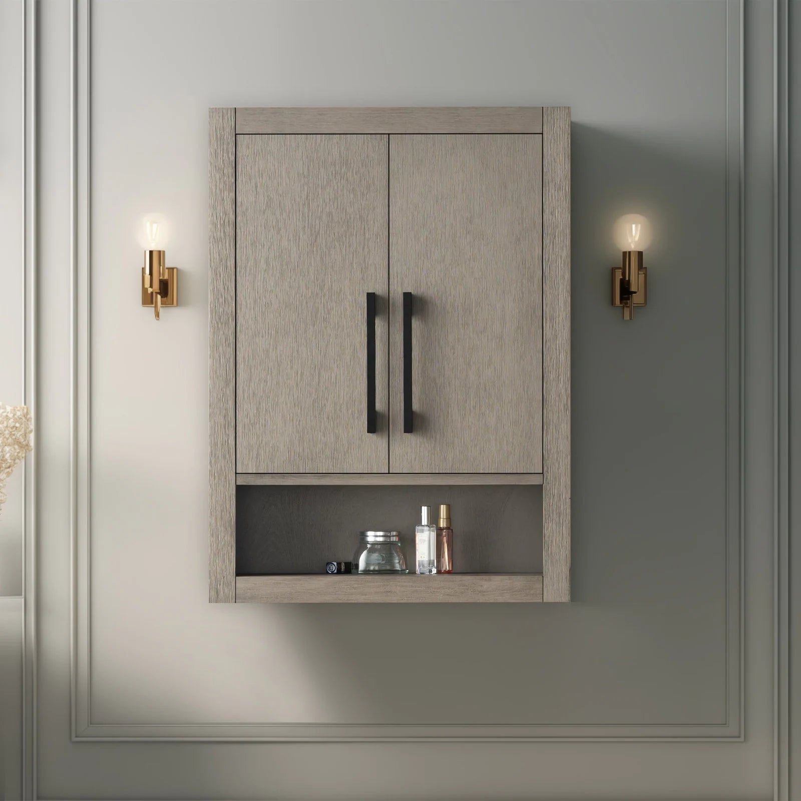 24 "Wall Mounted Bathroom Storage Cabinet with Soft Close Doors