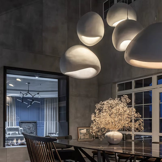Nordic Wabi Sabi Pendant Lamps Dining Room Lighting Modern Living Room Bedroom LED Ceiling Chandelier Loft Lustre Hanging Lights