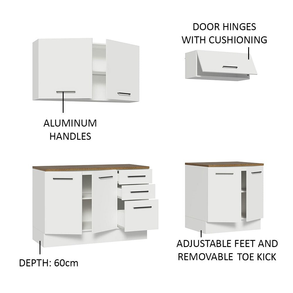 4-Piece Garage and Utility Room Cabinet Set 78 in with 33 Inch Base and 31 in Slim Wall Modular Storage Unit - White