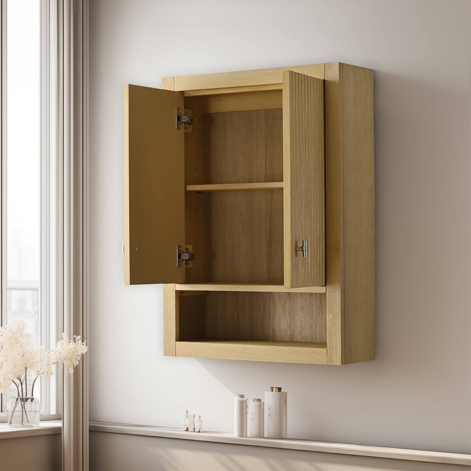 24 "Wall Mounted Bathroom Storage Cabinet with Soft Close Doors