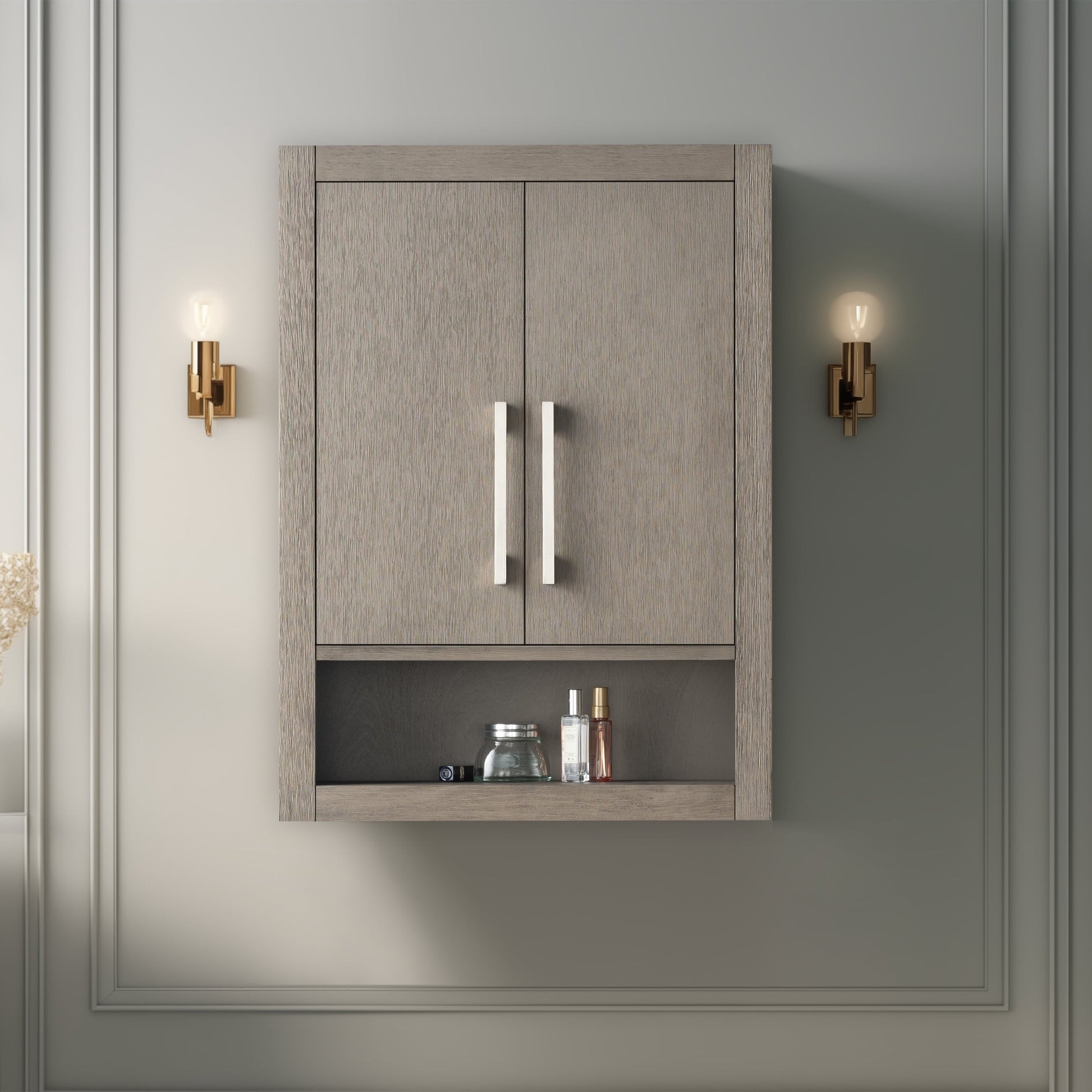 24 "Wall Mounted Bathroom Storage Cabinet with Soft Close Doors