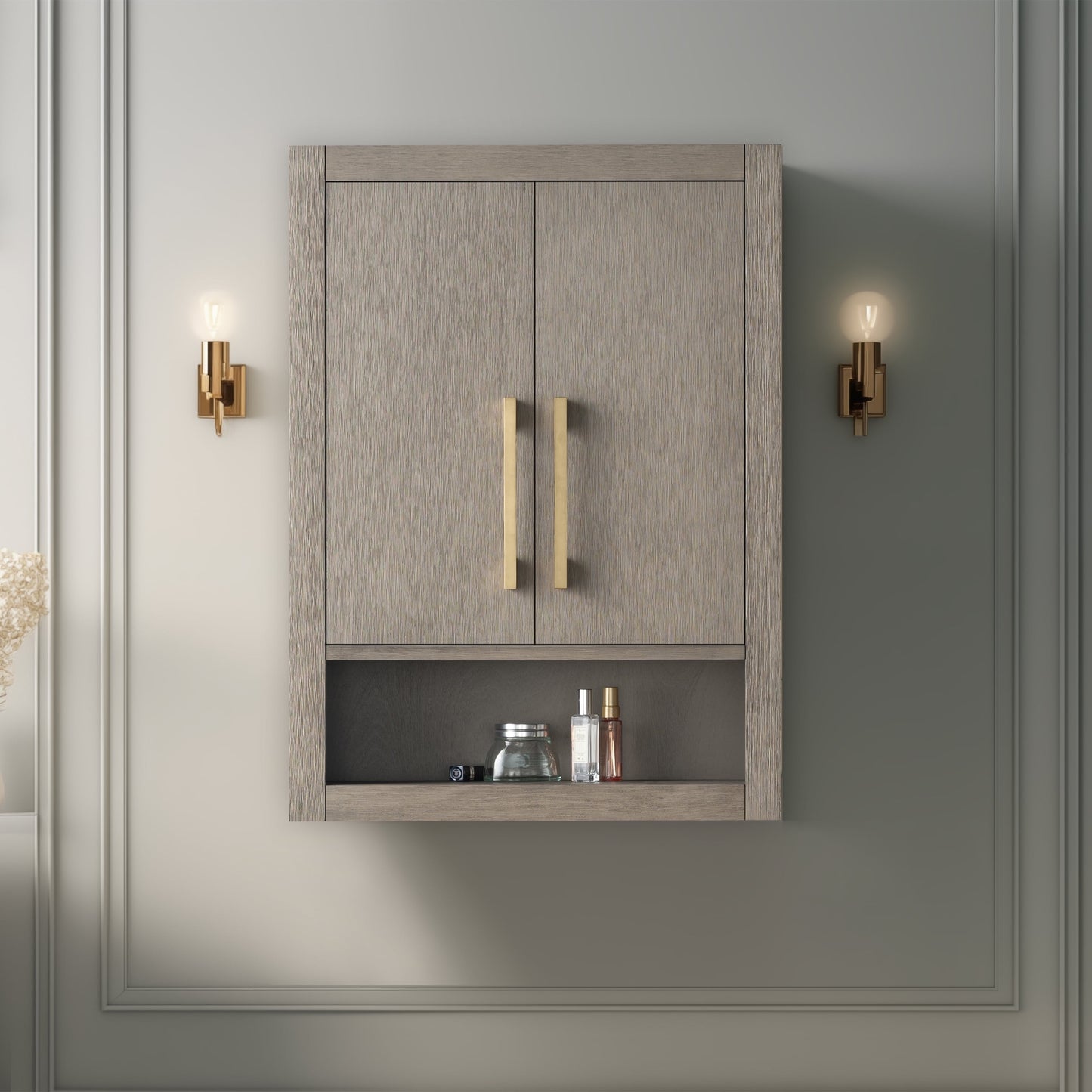 24 "Wall Mounted Bathroom Storage Cabinet with Soft Close Doors