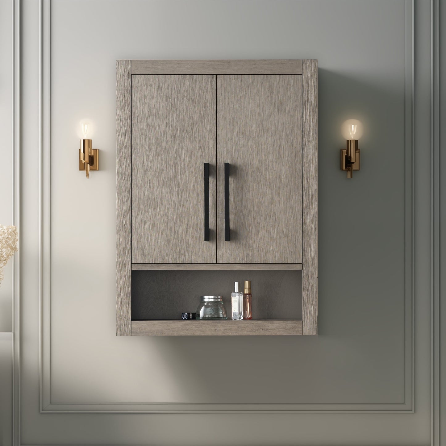 24 "Wall Mounted Bathroom Storage Cabinet with Soft Close Doors