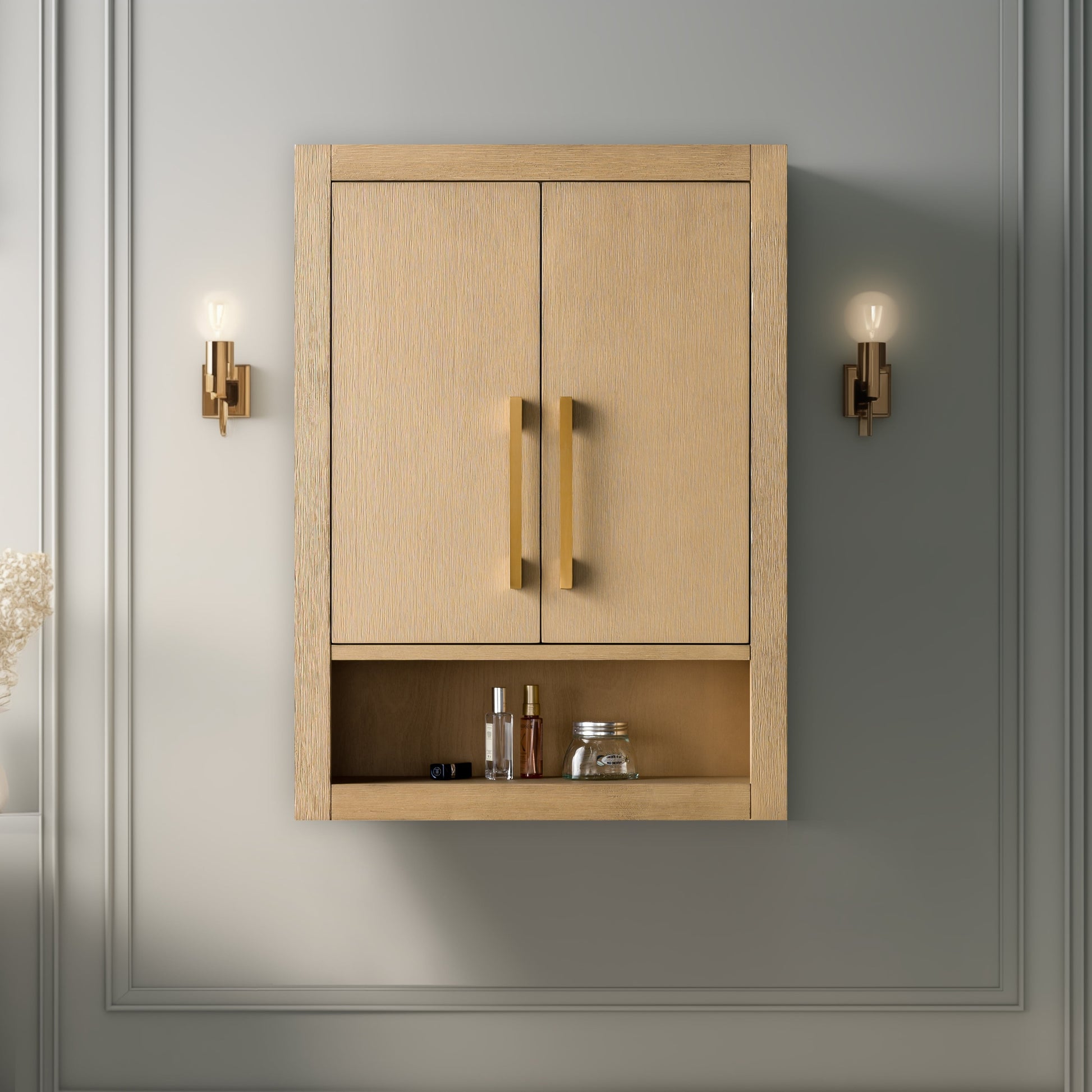 24 "Wall Mounted Bathroom Storage Cabinet with Soft Close Doors