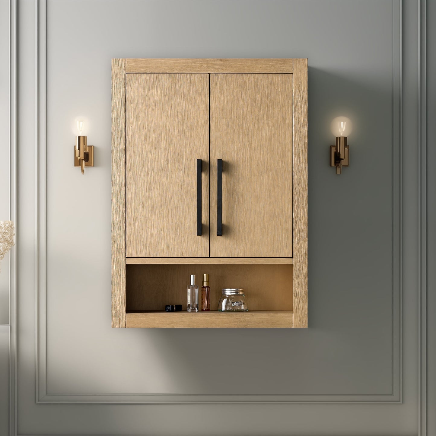 24 "Wall Mounted Bathroom Storage Cabinet with Soft Close Doors