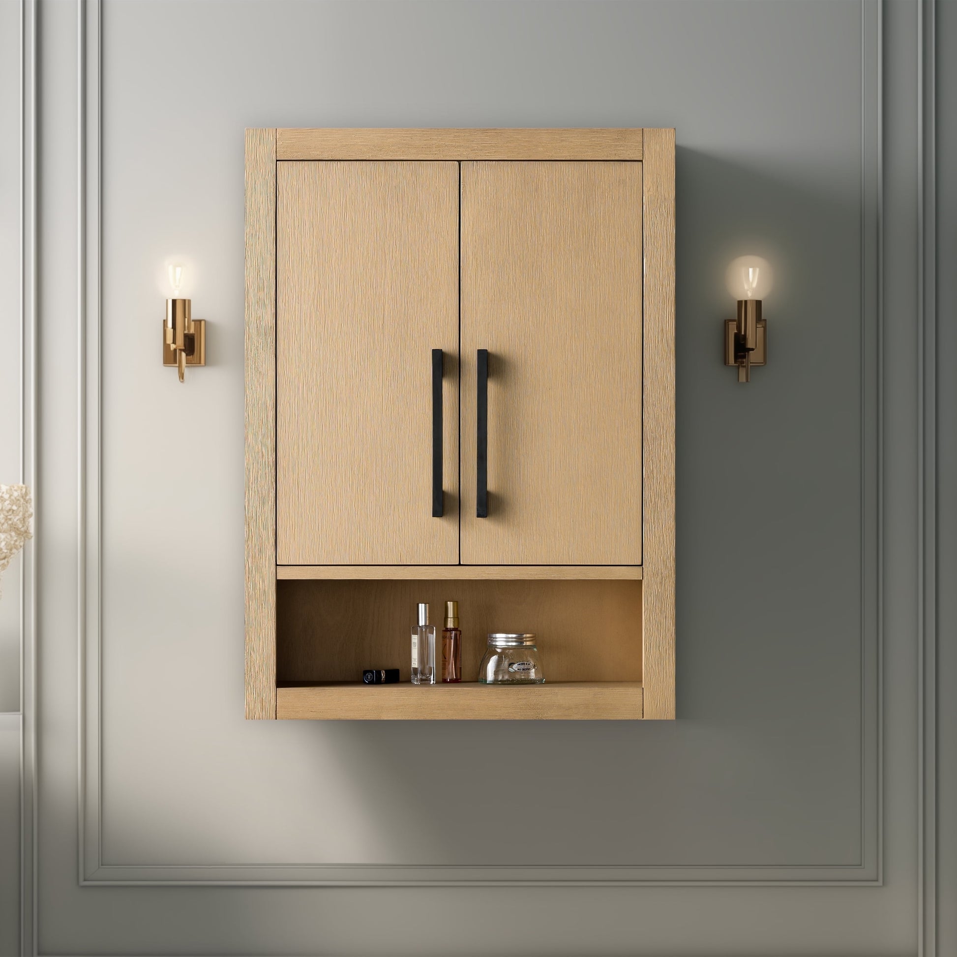 24 "Wall Mounted Bathroom Storage Cabinet with Soft Close Doors