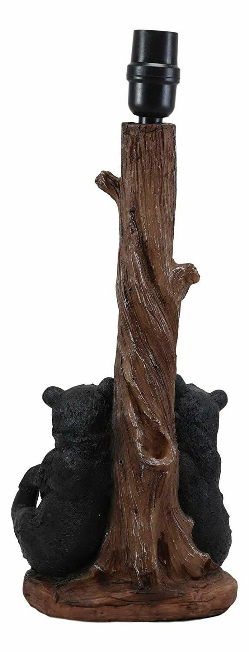 Ebros Loving Siblings Two Baby Black Bear Cubs Table Lamp Sculpture with Shade
